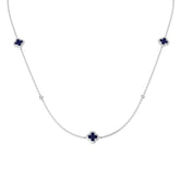 Anour Blue Sapphire Necklace 2.5ct to 3ct Gold Platinum