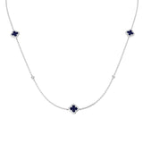 Anour Blue Sapphire Necklace 2.5ct to 3ct Gold Platinum