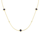 Anour Blue Sapphire Necklace 2.5ct to 3ct Gold Platinum