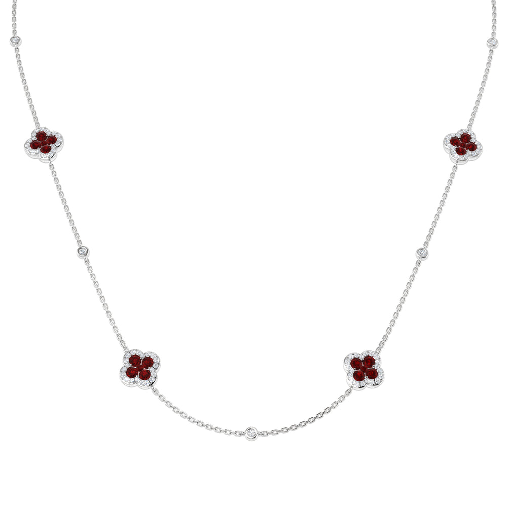 Thomas Ruby Necklace 2.5ct Gold and Platinum