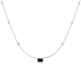 Antre Blue Sapphire Necklace 0.75ct to 1ct Gold Platinum