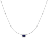 Antre Blue Sapphire Necklace 0.75ct to 1ct Gold Platinum
