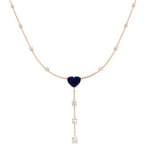 Apron Blue Sapphire Necklace 3.5ct Gold Platinum