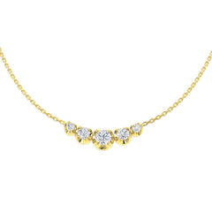 0.8 Carat D-E/VS Lab Grown Diamond Drop & Trilogy Necklace 9k Yellow Gold Ready To Ship
