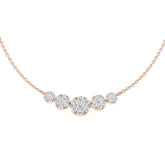 Anvil Cluster Necklace 0.75ct Platinum Gold