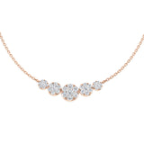 Anvil Cluster Necklace 0.75ct Platinum Gold