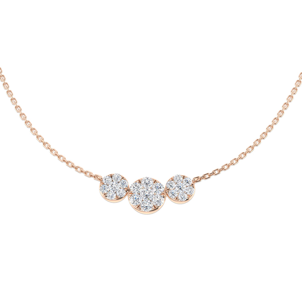 Aorta Diamond Necklace Cluster 0.5ct Gold Platinum