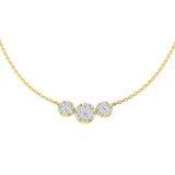 Aorta Diamond Necklace Cluster 0.5ct Gold Platinum
