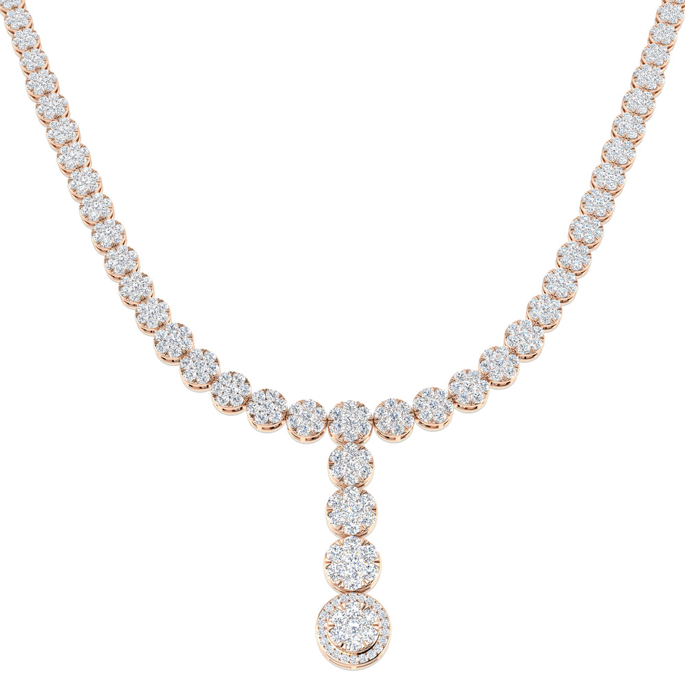 Augur Cluster Necklace 6ct Diamond Gold Platinum