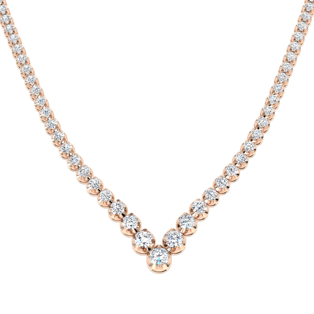 Ashen Diamond Tennis Necklace 8ct Gold Platinum