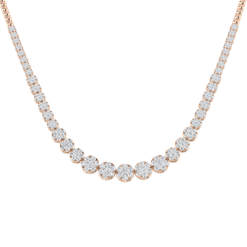 Aquae Cluster Diamond Necklace 5ct to 8ct Gold Platinum