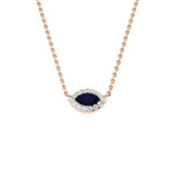Arvos Blue Sapphire Necklace 0.25ct Gold Platinum