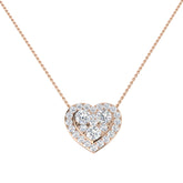 Auric Heart Diamond Necklace 1.75ct Gold and Platinum