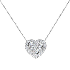 1.7 Carat D-E/VS Lab Grown Diamond Heart Necklace 9k White Gold Ready To Ship
