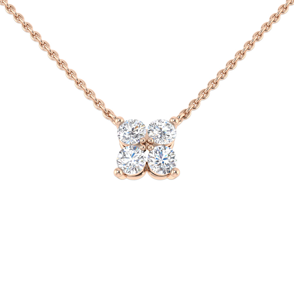 Axile Diamond Cluster Necklace 0.33ct Platinum Gold
