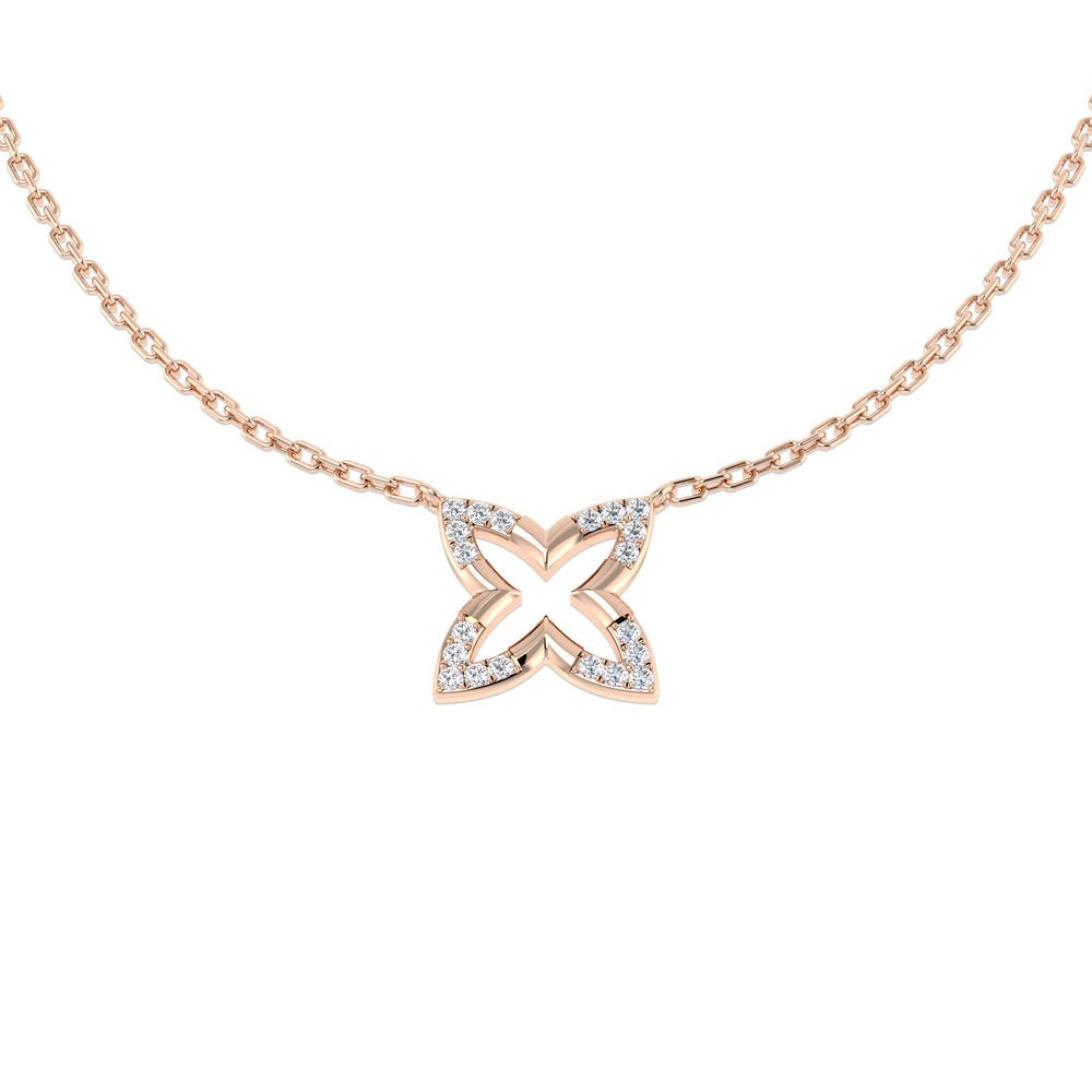 Azine Diamond Necklace 0.1ct Gold Platinum