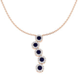 Azure Blue Sapphire Necklace 0.75ct Platinum Gold