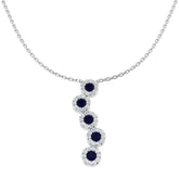 Azure Blue Sapphire Necklace 0.75ct Platinum Gold