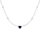 Banns Blue Sapphire Necklace 2ct Gold Platinum