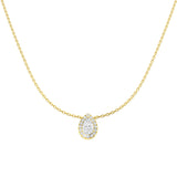 Amido Halo Necklace 0.75ct Diamond Gold Platinum