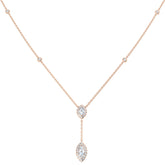 Beady Diamond Drop Necklace 0.5ct to 1ct Gold Platinum
