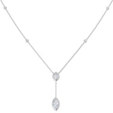 Beady Diamond Drop Necklace 0.5ct to 1ct Gold Platinum