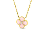Bloat Necklace Diamond Cluster 0.15ct Gold Platinum