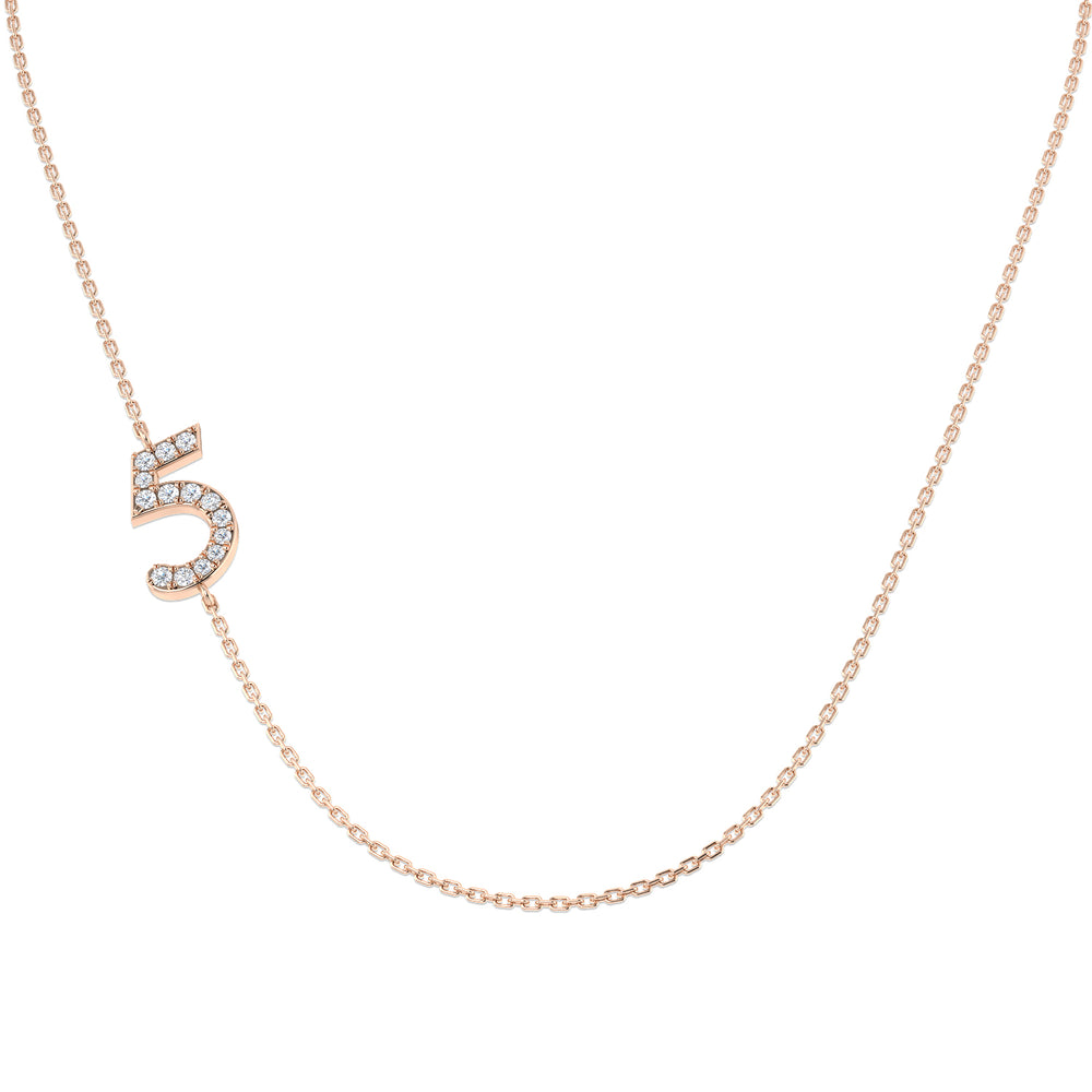 Brisk Diamond Number Necklace 0.1ct Gold Platinum