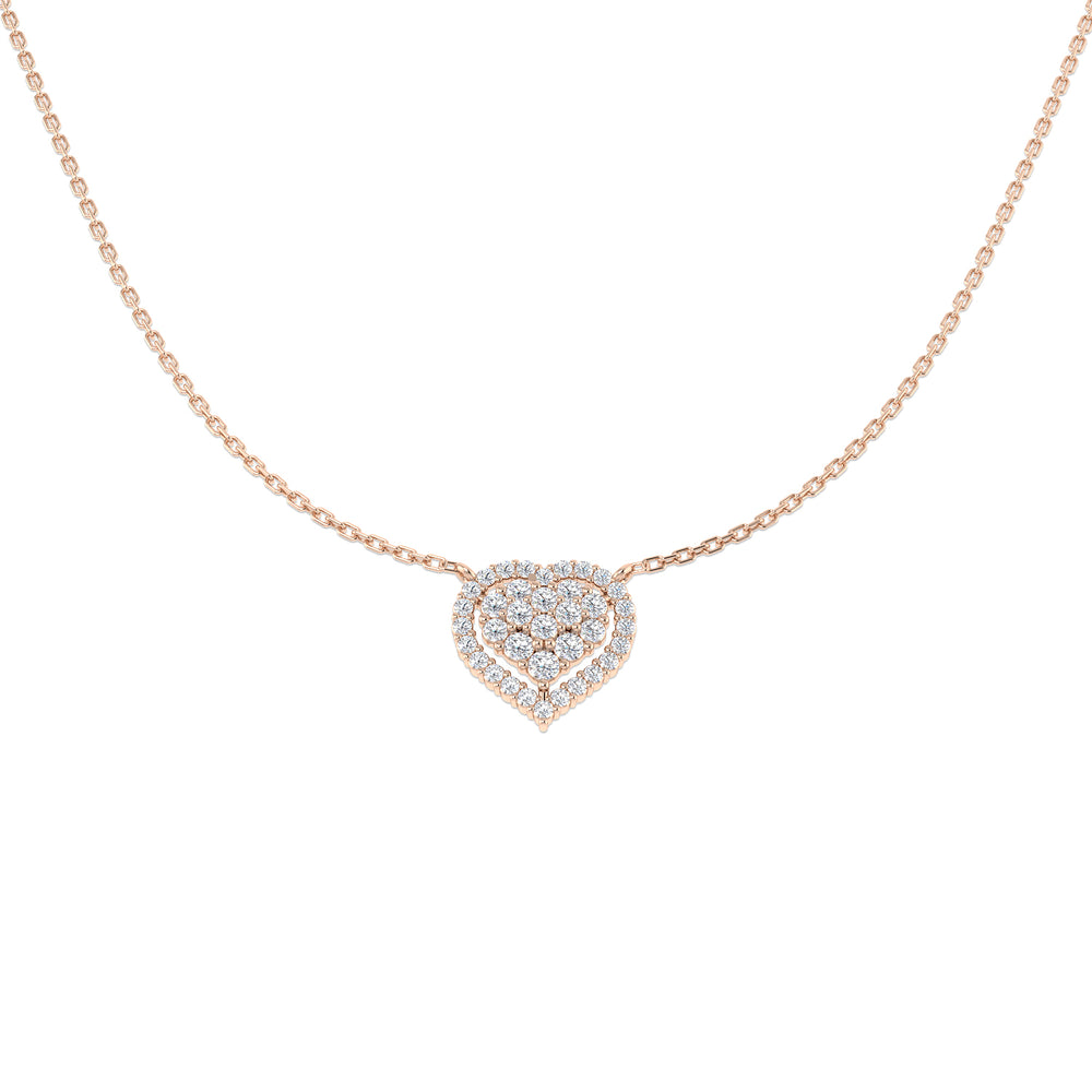 Chafe Heart Diamond Necklace 0.5ct Gold Platinum