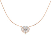 Chafe Heart Diamond Necklace 0.5ct Gold Platinum