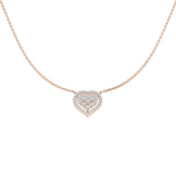 Chafe Heart Diamond Necklace 0.5ct Gold Platinum