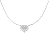 Chafe Heart Diamond Necklace 0.5ct Gold Platinum