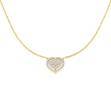 Chafe Heart Diamond Necklace 0.5ct Gold Platinum