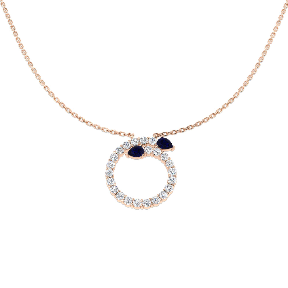 Canny Blue Sapphire Necklace 1ct Gold and Platinum