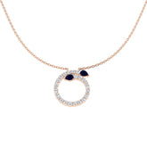 Canny Blue Sapphire Necklace 1ct Gold and Platinum