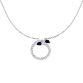Canny Blue Sapphire Necklace 1ct Gold and Platinum