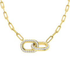 0.7 Carat D-E/VS Lab Grown Diamond Paper Clip Necklace 9k Yellow Gold Ready To Ship