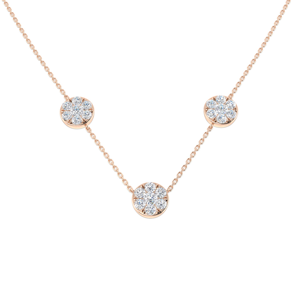 Cliff Diamond Cluster Necklace 1.75ct Gold Platinum