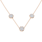 Cliff Diamond Cluster Necklace 1.75ct Gold Platinum