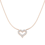 Gilet Diamond Heart Necklace 0.75ct Gold Platinum