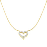 Gilet Diamond Heart Necklace 0.75ct Gold Platinum