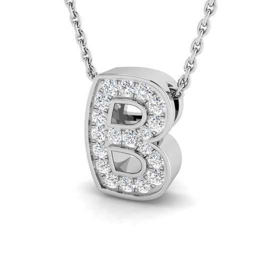 Diamond Script Initial "B" Pendant Necklace