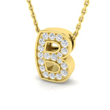 Halskette mit Anhänger in Diamantschrift und Initiale „B“