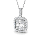 Echium Baguette Brilliant Pendant 0.75ct Gold (Without Chain )
