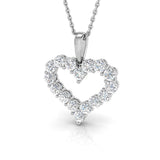 9ct White Gold 0.99ct Lab Grown Diamond Heart Pendant