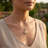 Champagne Diamond Halo Pendant UK – Round Necklace (Without Chain )