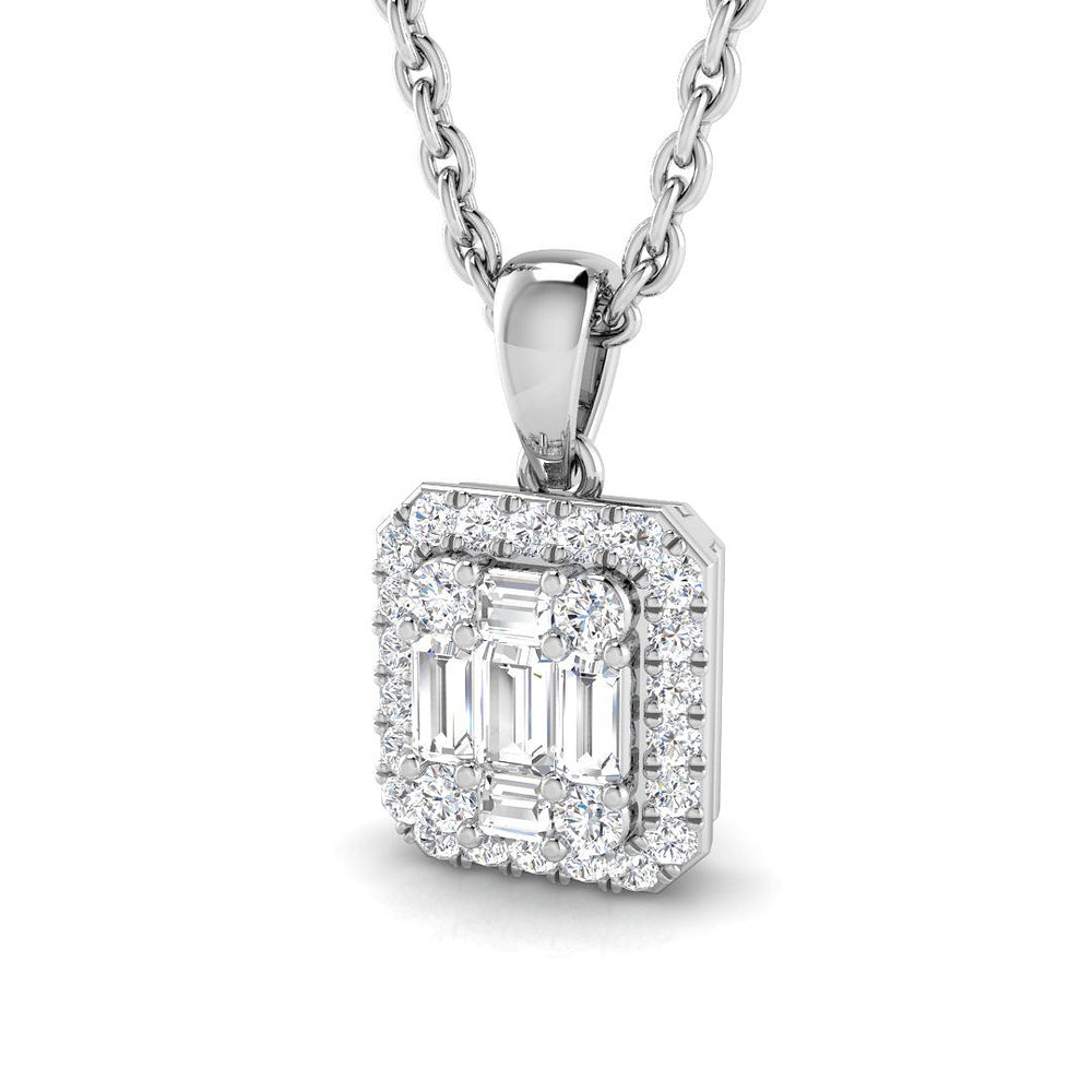 Nepeta Baguette Brilliant Pendant 0.2ct to 0.75ct Gold (Without Chain )