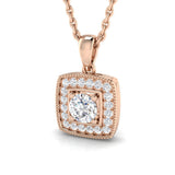 Lexi Halo Pendant Diamond Necklace 0.15ct Gold (Without Chain )