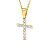 9ct Yellow Gold 0.25ct Lab Grown Diamond Cross Pendant
