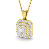 Oxalis Diamond Baguette & Brilliant Pendant 0.33ct Gold (Without Chain )
